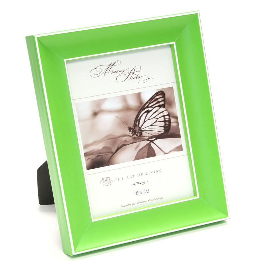 Maxxi Photo / Picture Frames in Bright Green on Solid Hardwood Fits 8 x 10 Inches Photo Print Size Quality Picture Frame from the Rainbow Collection Designed in Italy