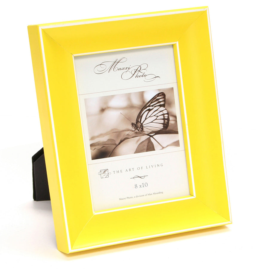 Maxxi Photo / Picture Frames in Bright Yellow on Solid Hardwood Fits 8 x 10 Inches Photo Print Size Quality Picture Frame from the Rainbow Collection Designed in Italy