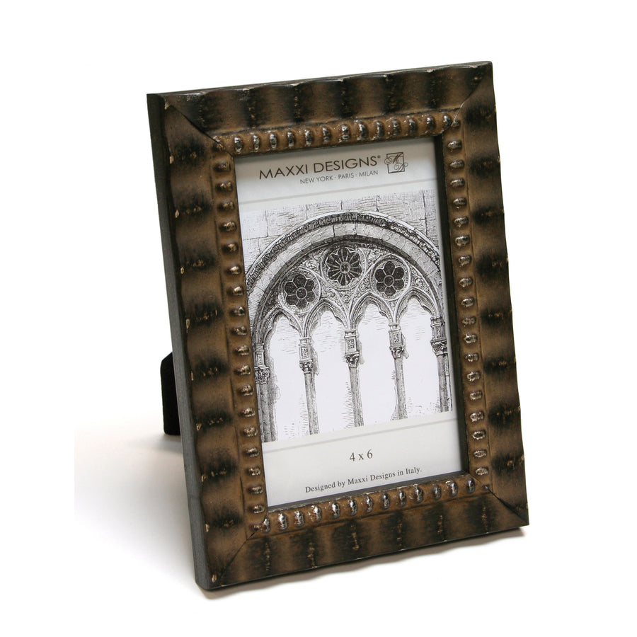 Picture Frame Arezzo Inner Beads 4 x 6 Antique Silver With Beads  Maxxi Photo
