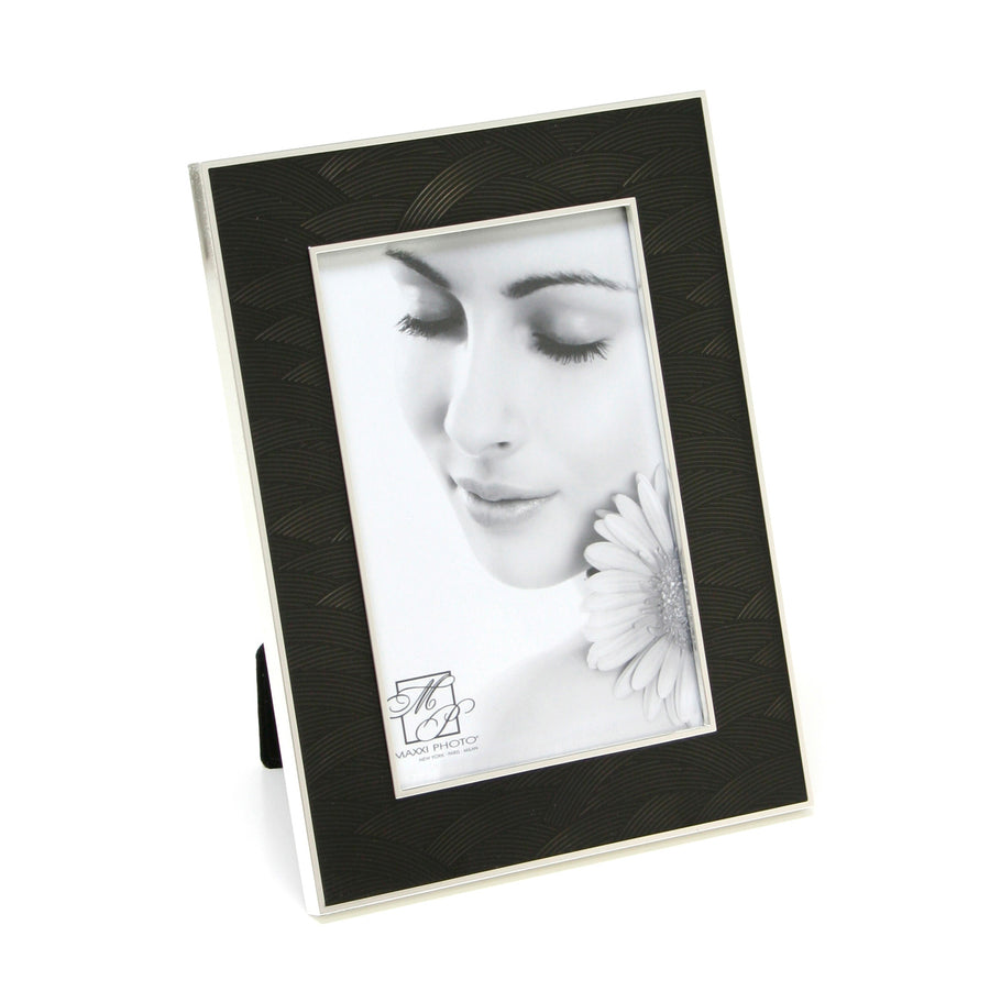 Picture Frame Cosmo Silver 4 x 6 Silver with Taupe  Maxxi Photo