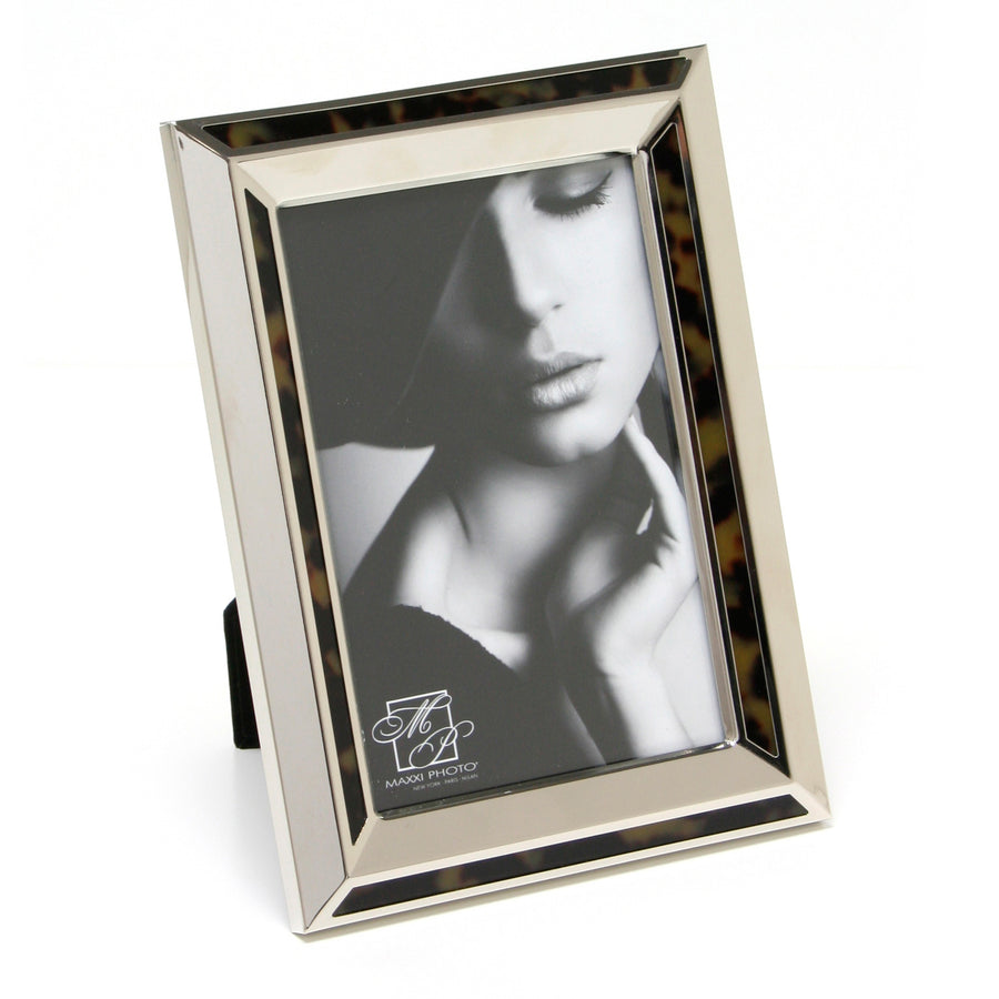 Picture Frame Cosmo Silver with Tortoise Décor 4 x 6 Silver with Tortoise Décor  Maxxi Photo
